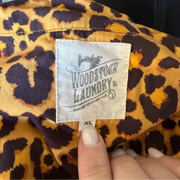 Woodstock Laundry WOMENS SLEEPSHIRT - LEOPARD SKIN ON ORANGE XL - Picture 9 of 11